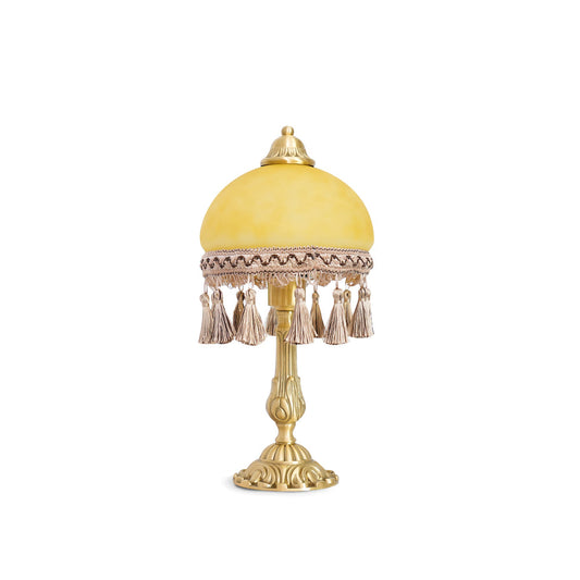 Elegant Brass Table Lamp with French Tassels – 18cm Diameter, Indoor Lighting 1