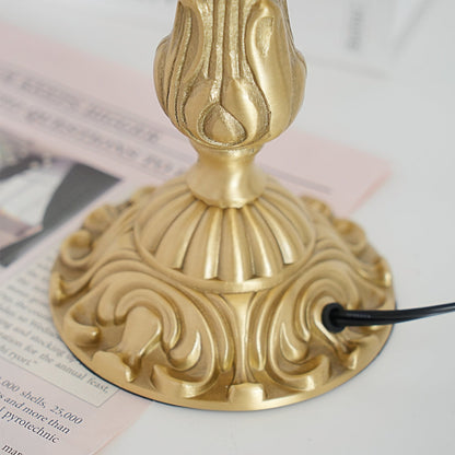 Elegant Brass Table Lamp with French Tassels – 18cm Diameter, Indoor Lighting 6