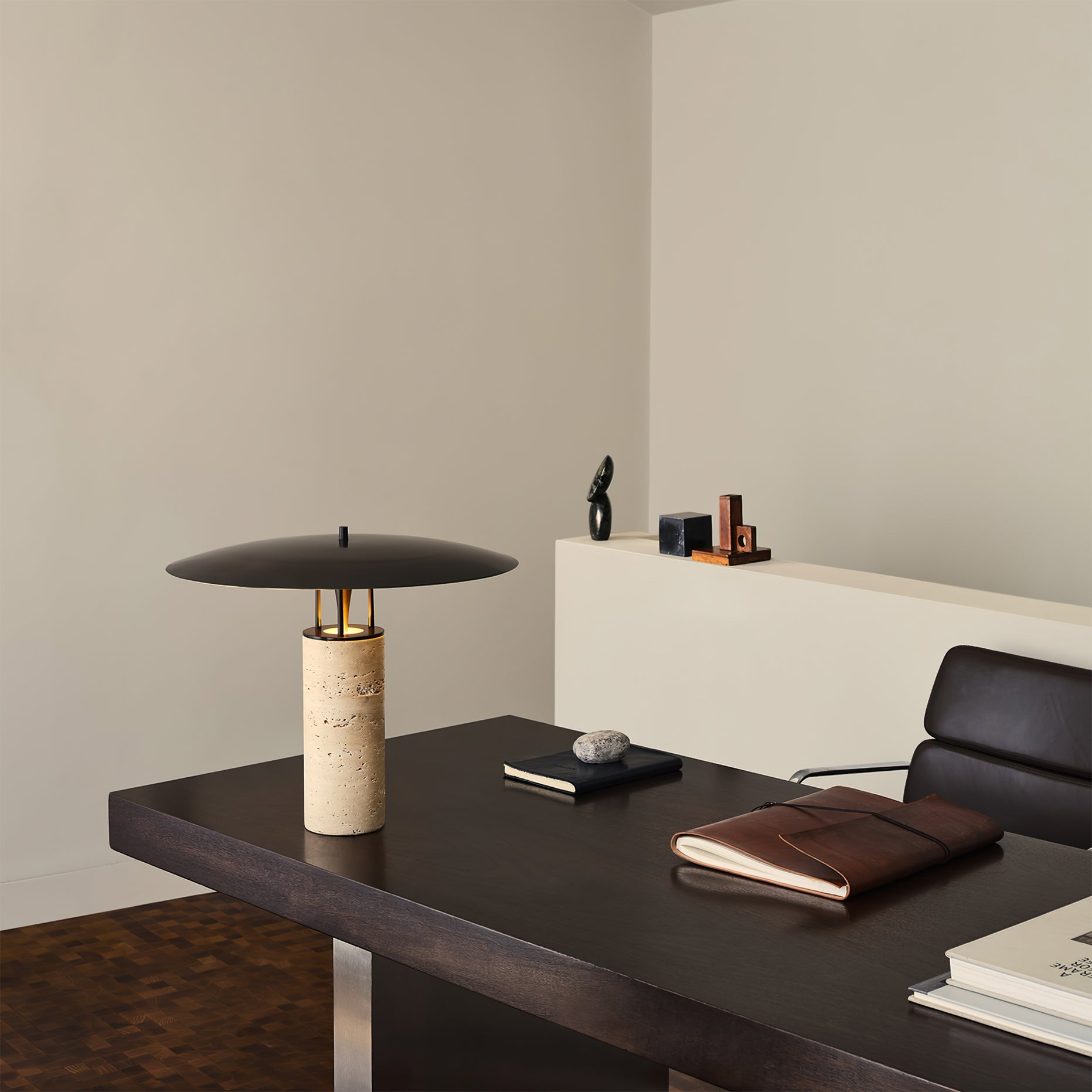 Elegant Travertine Table Lamp with Integrated LED – Stylish Home Lighting 3