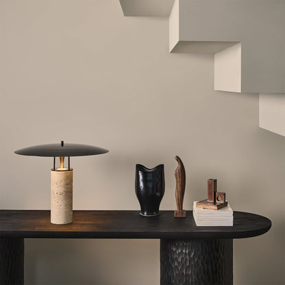 Elegant Travertine Table Lamp with Integrated LED – Stylish Home Lighting 4