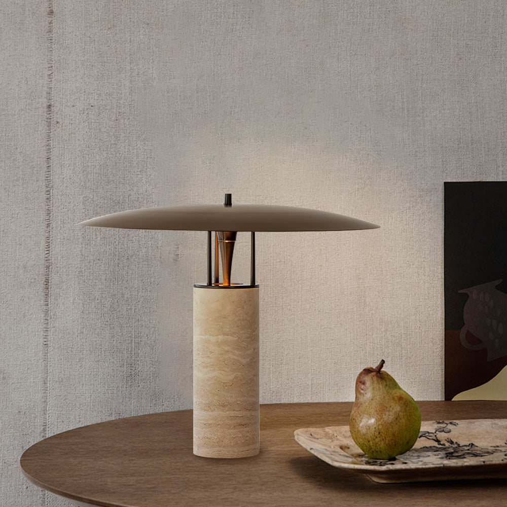 Elegant Travertine Table Lamp with Integrated LED – Stylish Home Lighting 6