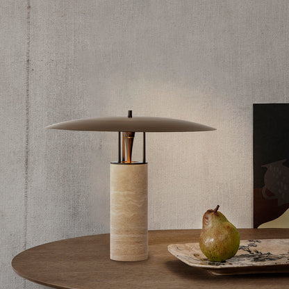 Elegant Travertine Table Lamp with Integrated LED – Stylish Home Lighting 6