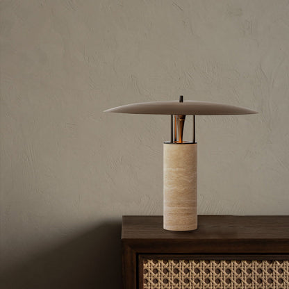 Elegant Travertine Table Lamp with Integrated LED – Stylish Home Lighting 7