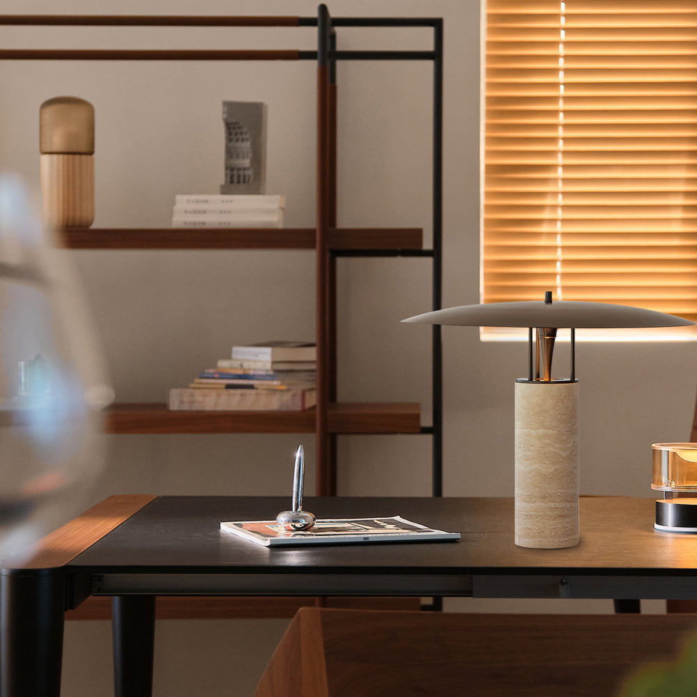 Elegant Travertine Table Lamp with Integrated LED – Stylish Home Lighting 8