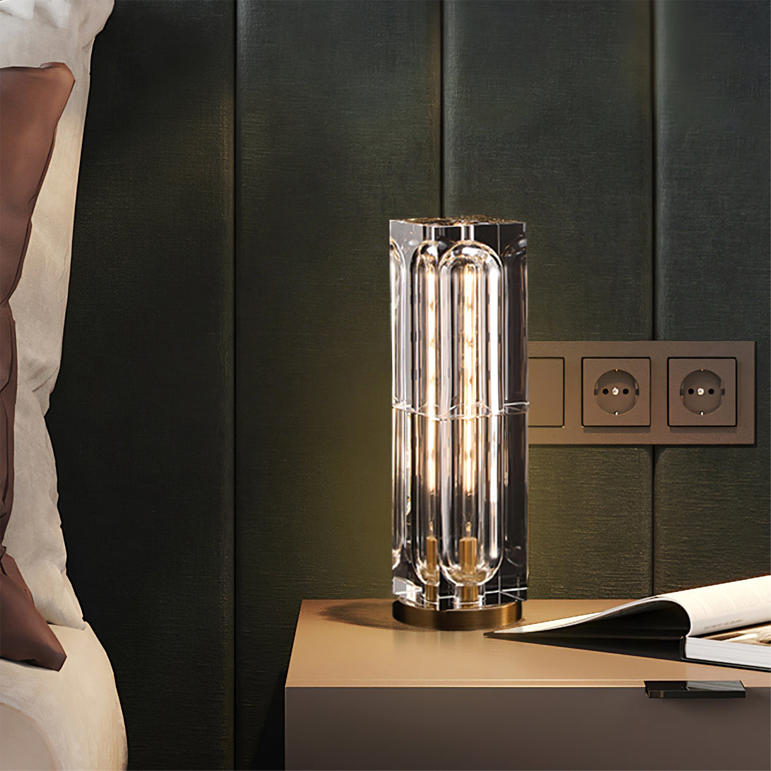 Modern Brass and Crystal Table Lamp with E14 Base – Unique Design for Indoor Use 3