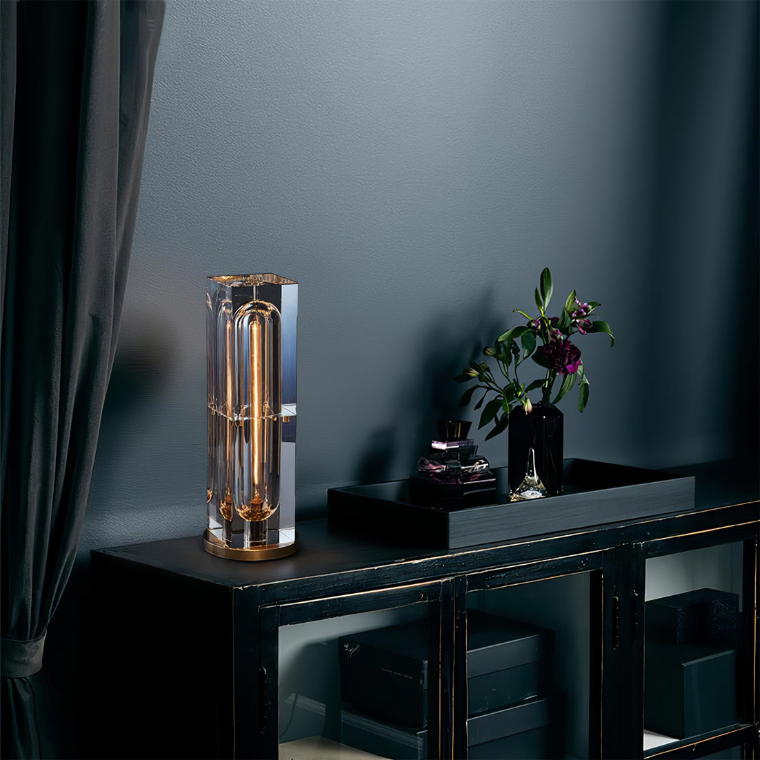 Modern Brass and Crystal Table Lamp with E14 Base – Unique Design for Indoor Use 7