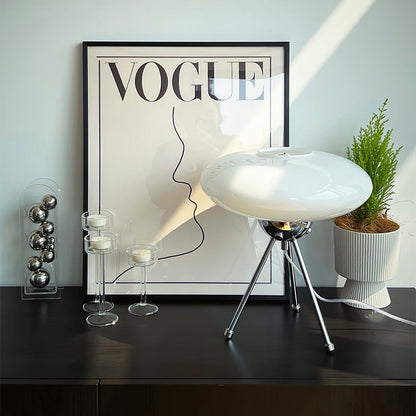 Contemporary Glass UFO Table Lamp with Elegant Design – 30cm Diameter 3