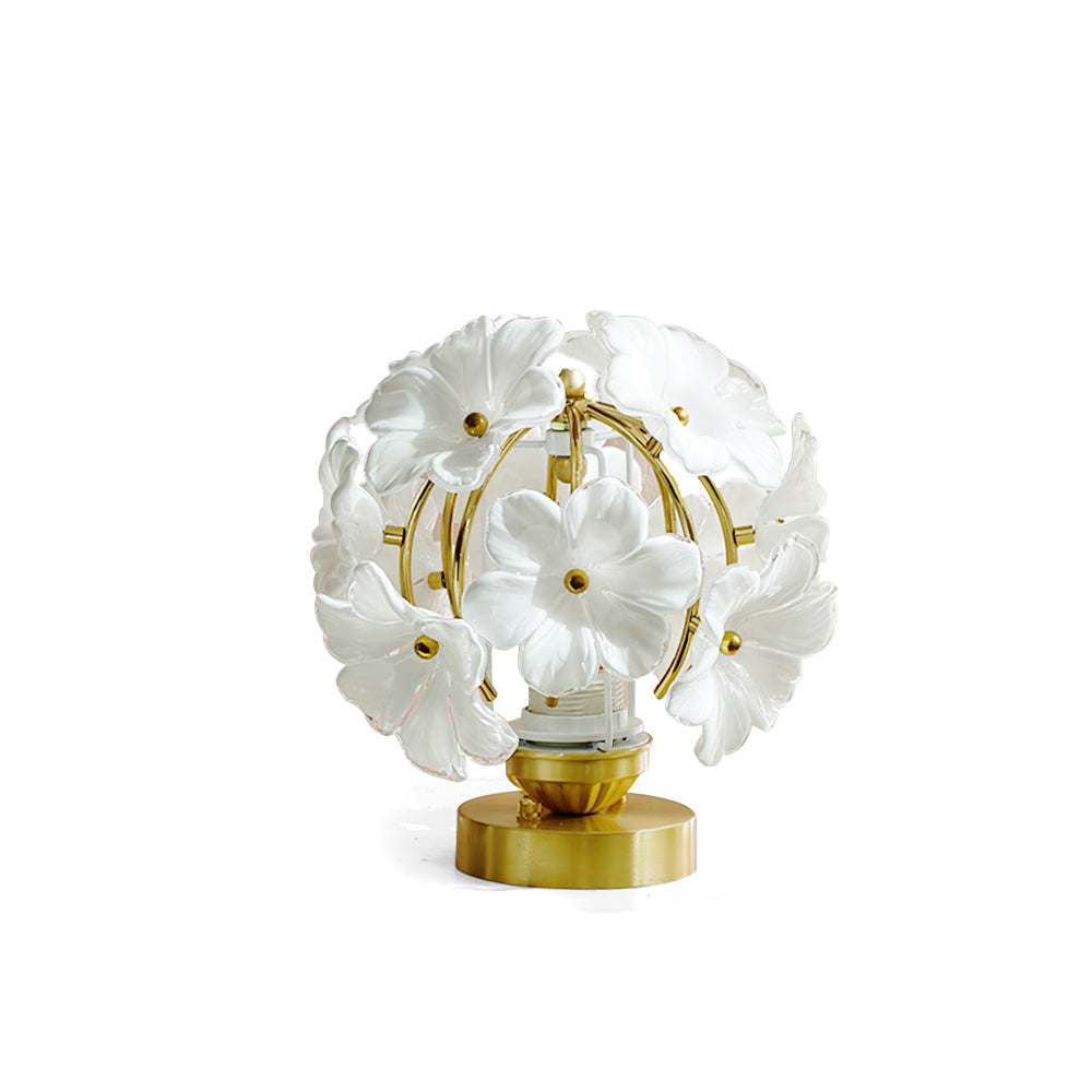 Elegant Floral Table Lamp with Glass Shade – 20cm Diameter, Indoor Use 2