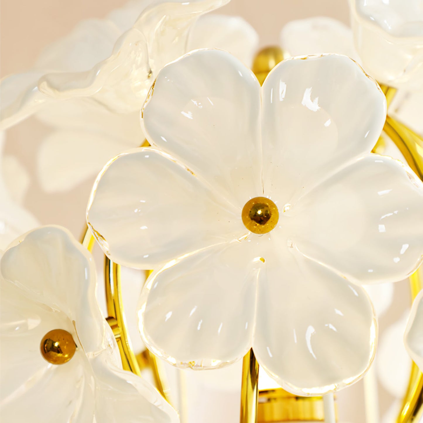 Elegant Floral Table Lamp with Glass Shade – 20cm Diameter, Indoor Use 6