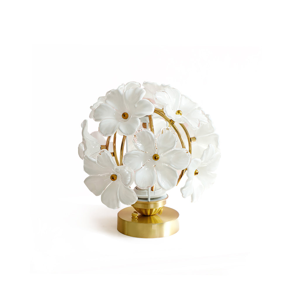 Elegant Floral Table Lamp with Glass Shade – 20cm Diameter, Indoor Use 9