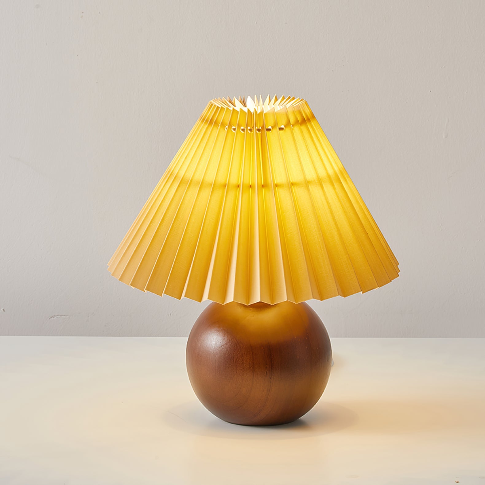 Haddie Table Lamp with Khaki Shade and Wooden Base – Elegant Indoor Lighting 3