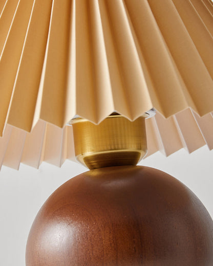 Haddie Table Lamp with Khaki Shade and Wooden Base – Elegant Indoor Lighting 7