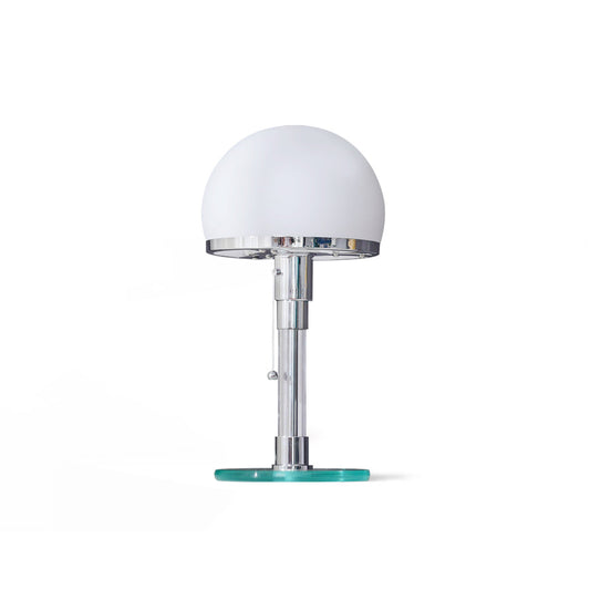 Modern Hemispherical Chrome Table Lamp with Glass Shade – Indoor Lighting 1