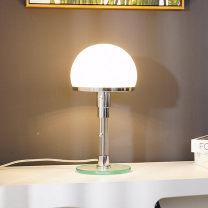 Modern Hemispherical Chrome Table Lamp with Glass Shade – Indoor Lighting 4