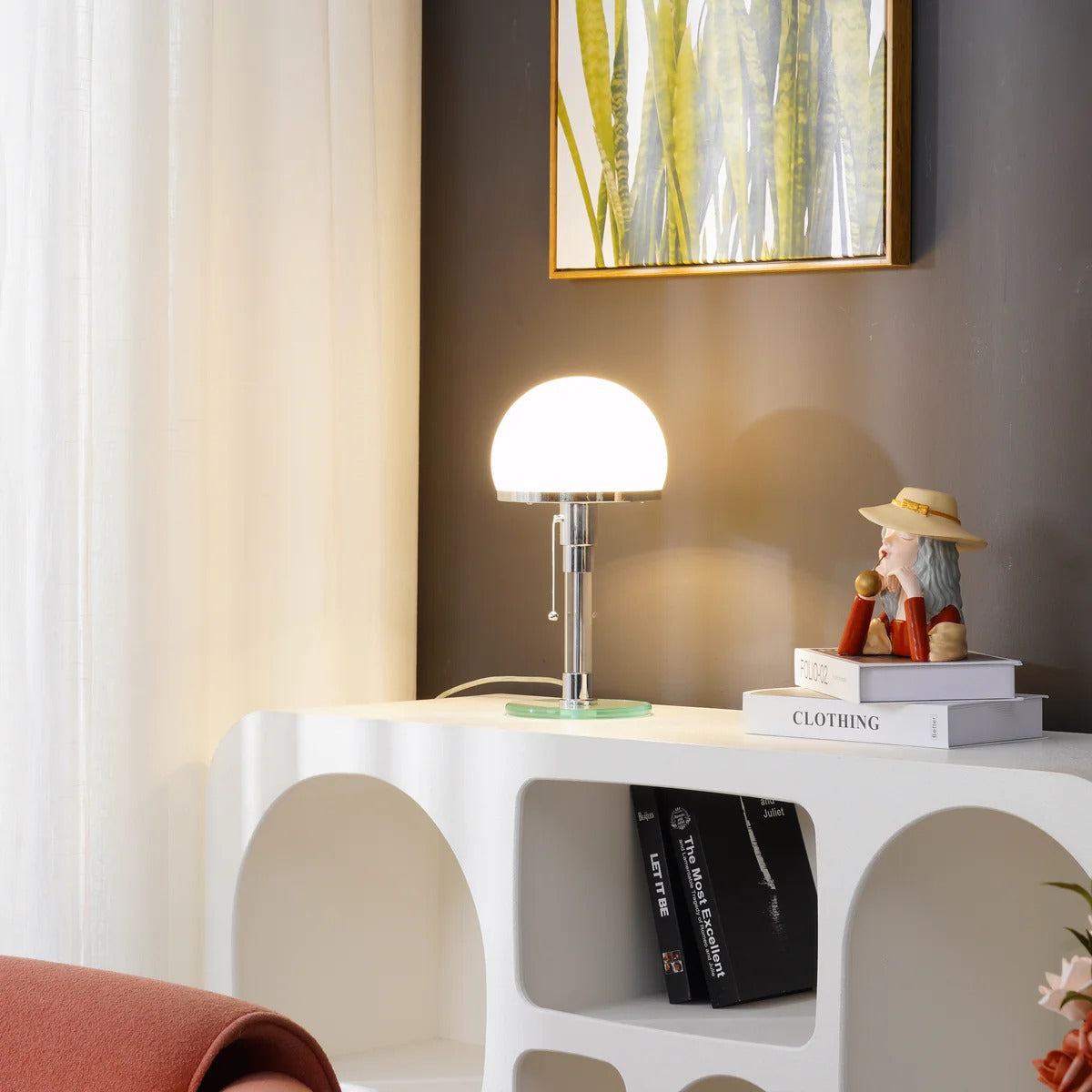 Modern Hemispherical Chrome Table Lamp with Glass Shade – Indoor Lighting 5