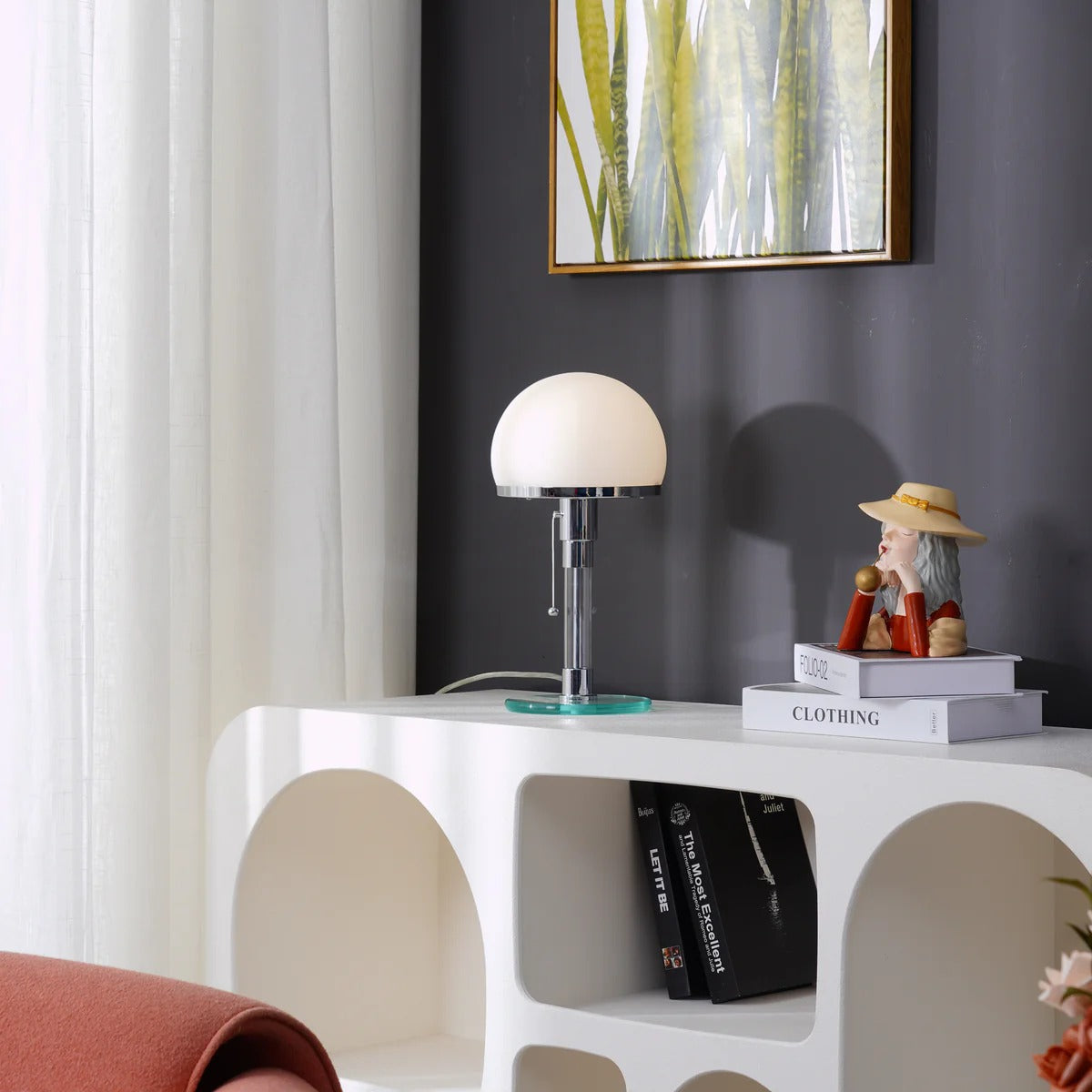 Modern Hemispherical Chrome Table Lamp with Glass Shade – Indoor Lighting 7