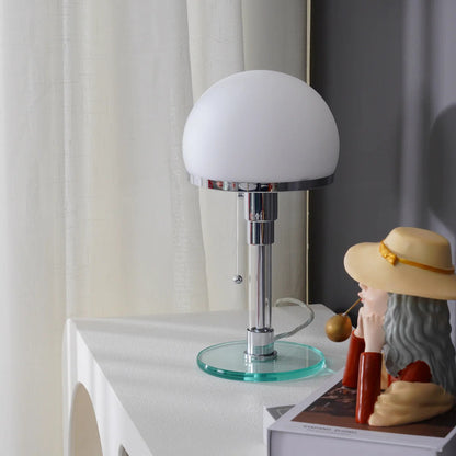 Modern Hemispherical Chrome Table Lamp with Glass Shade – Indoor Lighting 8