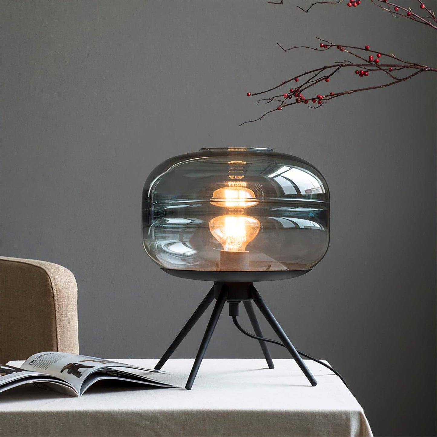 Elegant Glass Table Lamp with Unique Refraction Design for Living Room and Bedroom 5