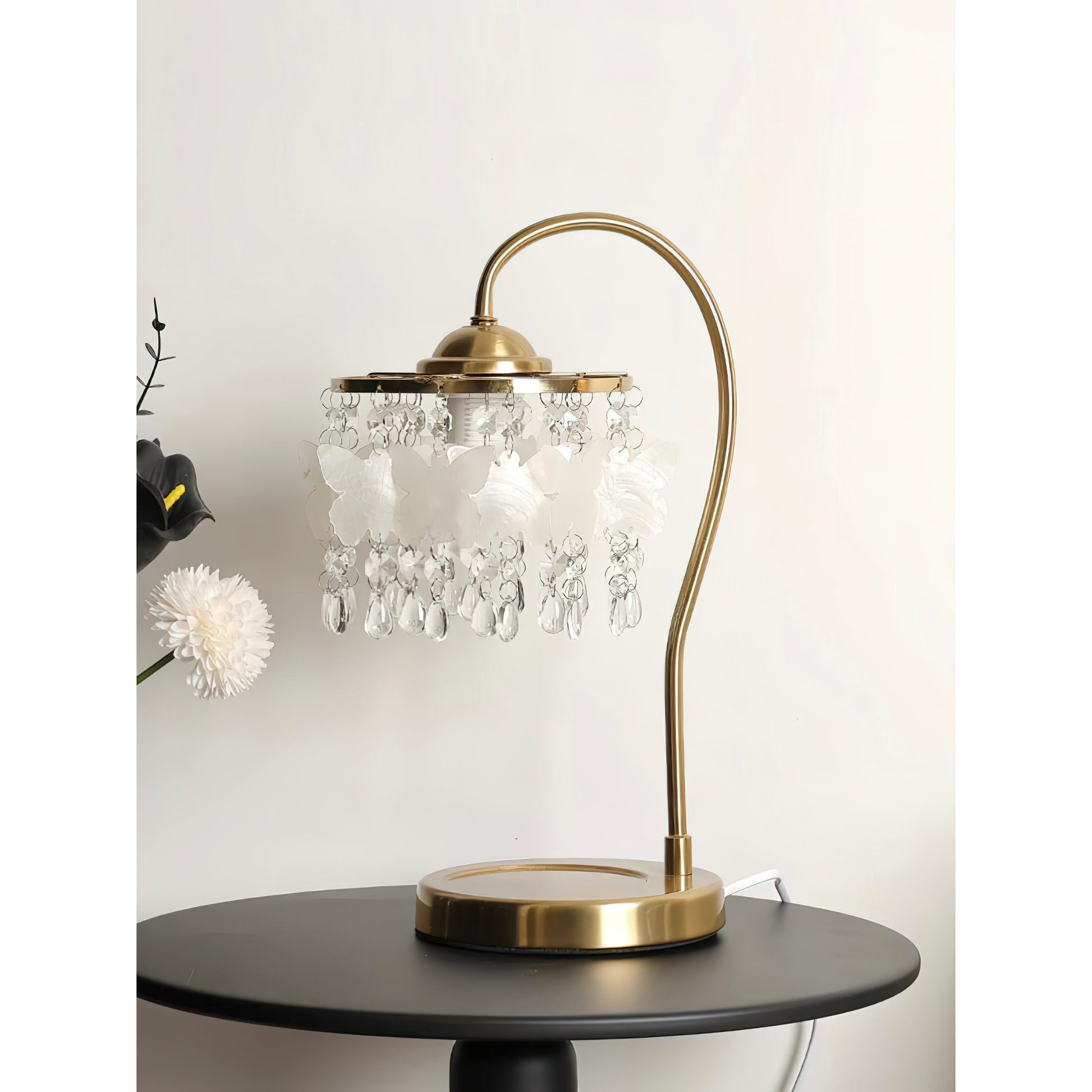 Elegant Table Lamp with Crystal Accents and Golden Metal Frame – 15 for Bedside or Living Room 6