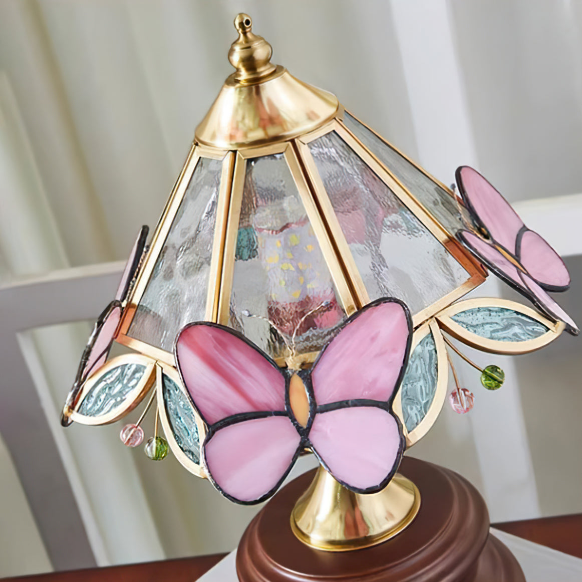 Elegant Butterfly Table Lamp with Glass Shade – Indoor Lighting Fixture 3
