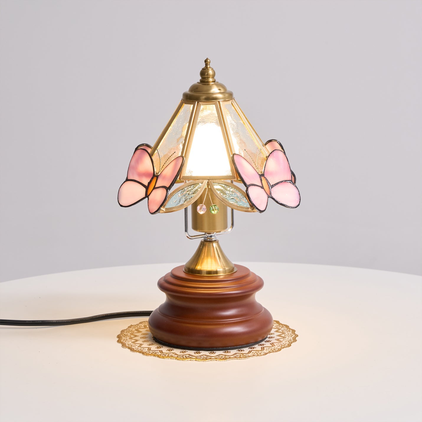 Elegant Butterfly Table Lamp with Glass Shade – Indoor Lighting Fixture 9