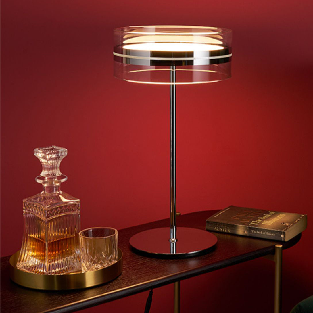 Modern Cylindrical Table Lamp with Integrated LED – 15.7 Height 9