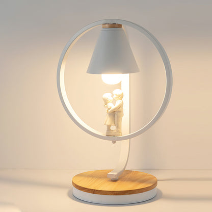 Artistic Table Lamp with Bird Design - Wooden Base and White Shade for Bedroom or Living Room 11