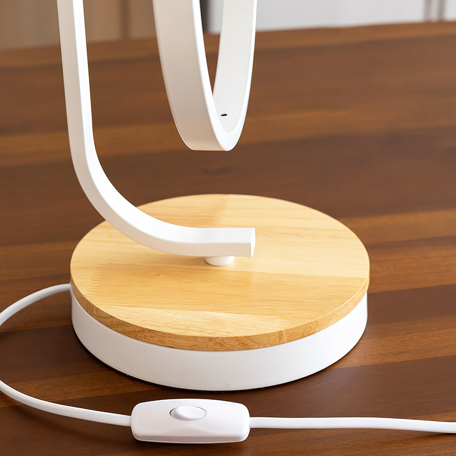 Artistic Table Lamp with Bird Design - Wooden Base and White Shade for Bedroom or Living Room 7