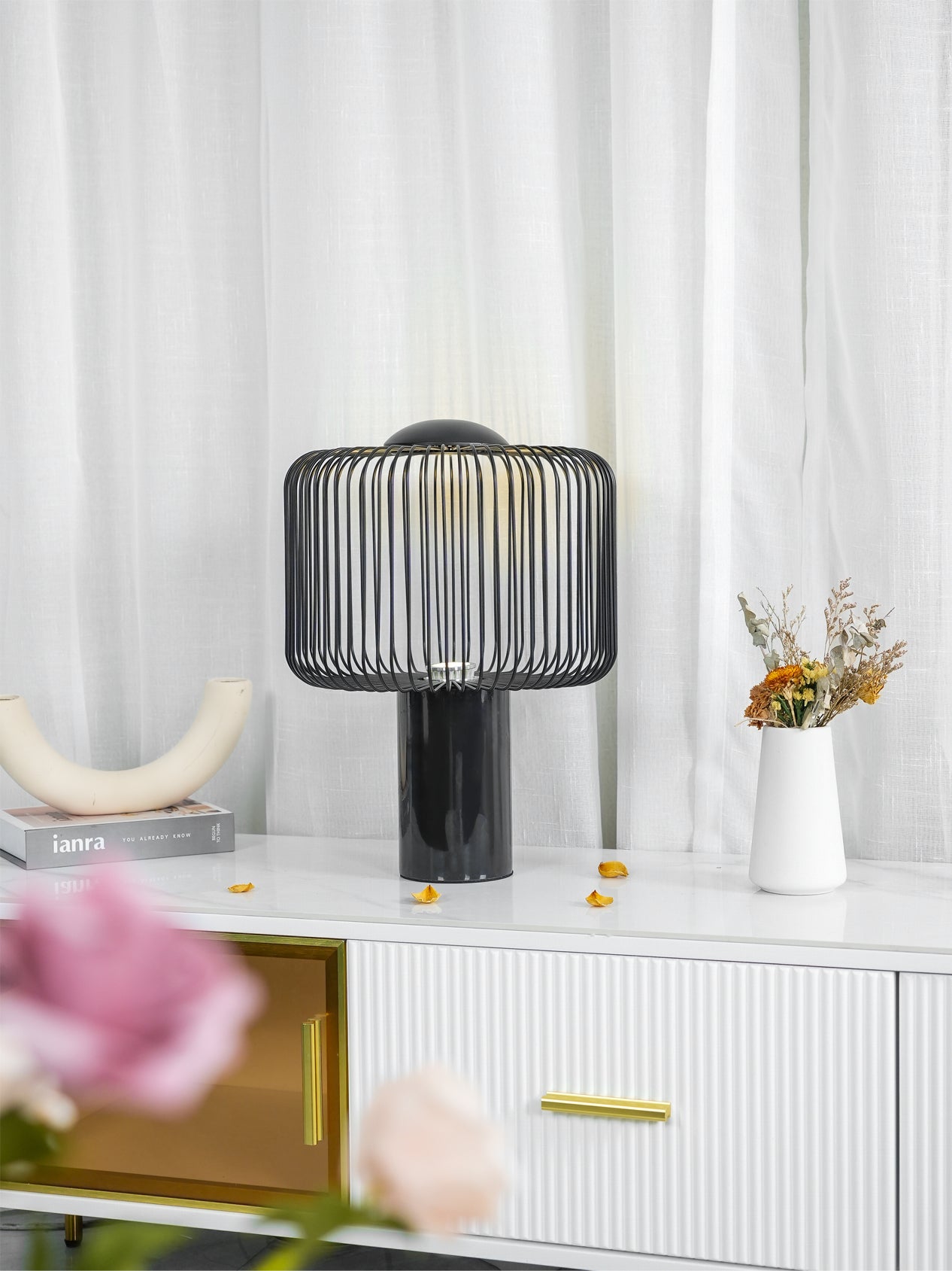 Modern Table Lamp with Black Marble Base and Integrated LED – Chic Home Lighting 6