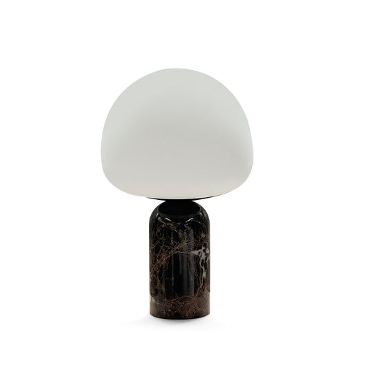 Elegant Table Lamp with Marble Base and Glass Shade – Minimalist Nightstand or Desk Lamp 1