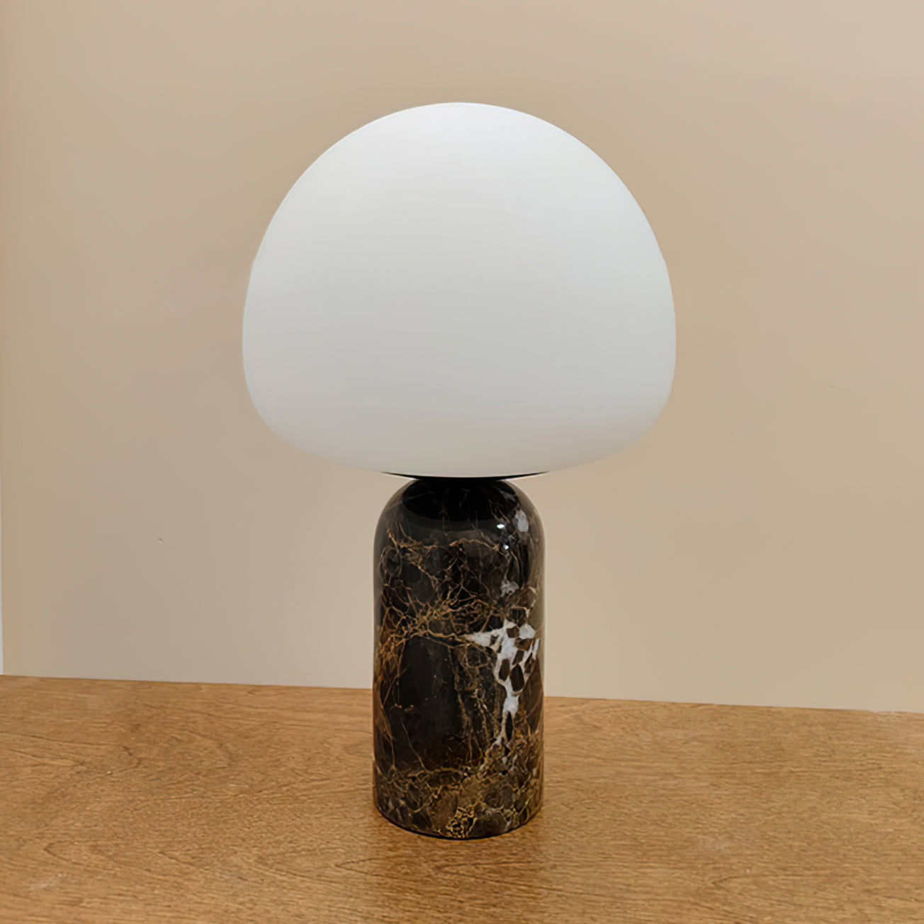 Elegant Table Lamp with Marble Base and Glass Shade – Minimalist Nightstand or Desk Lamp 7