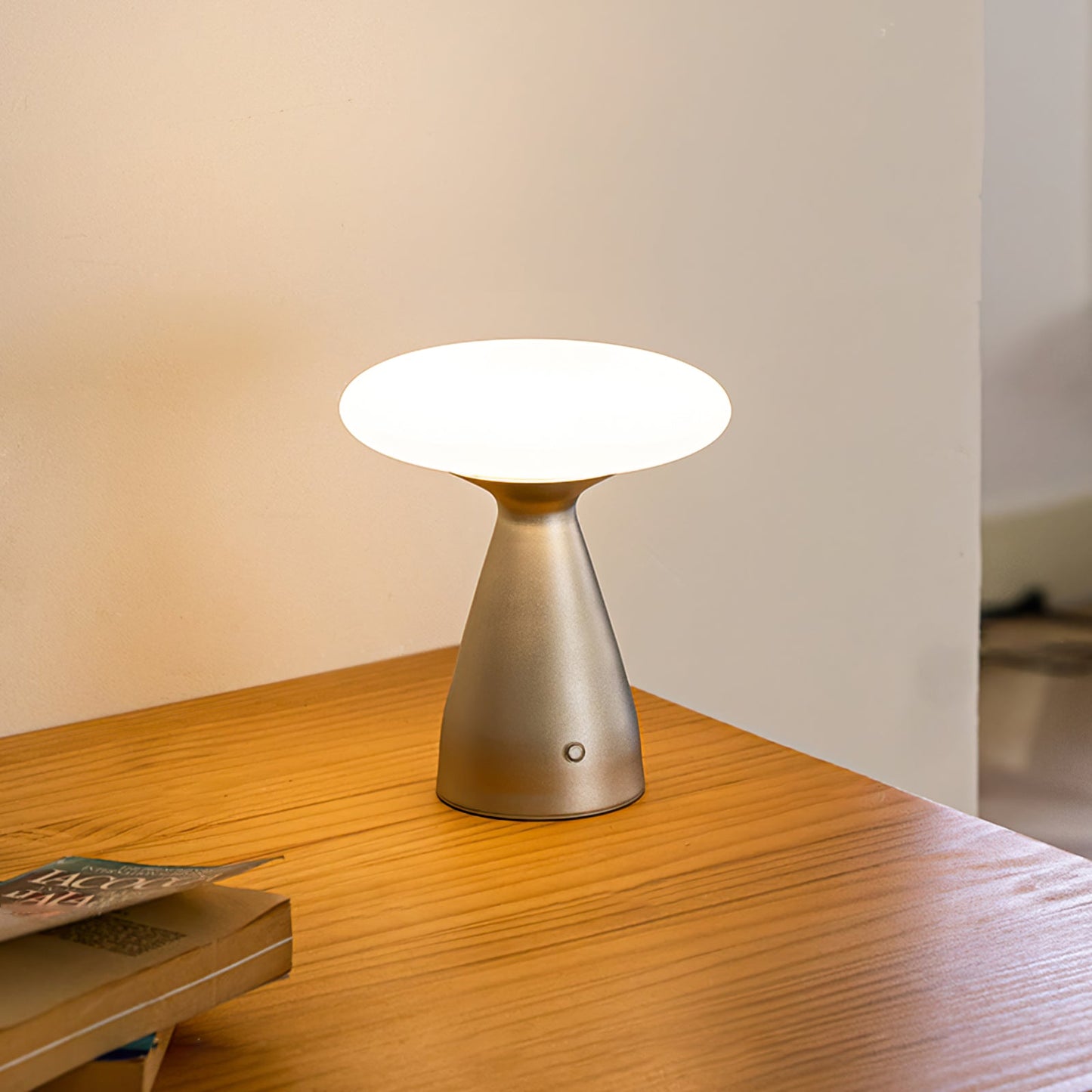 Modern Table Lamp with Glass Shade and Metal Base – 18cm Diameter 5