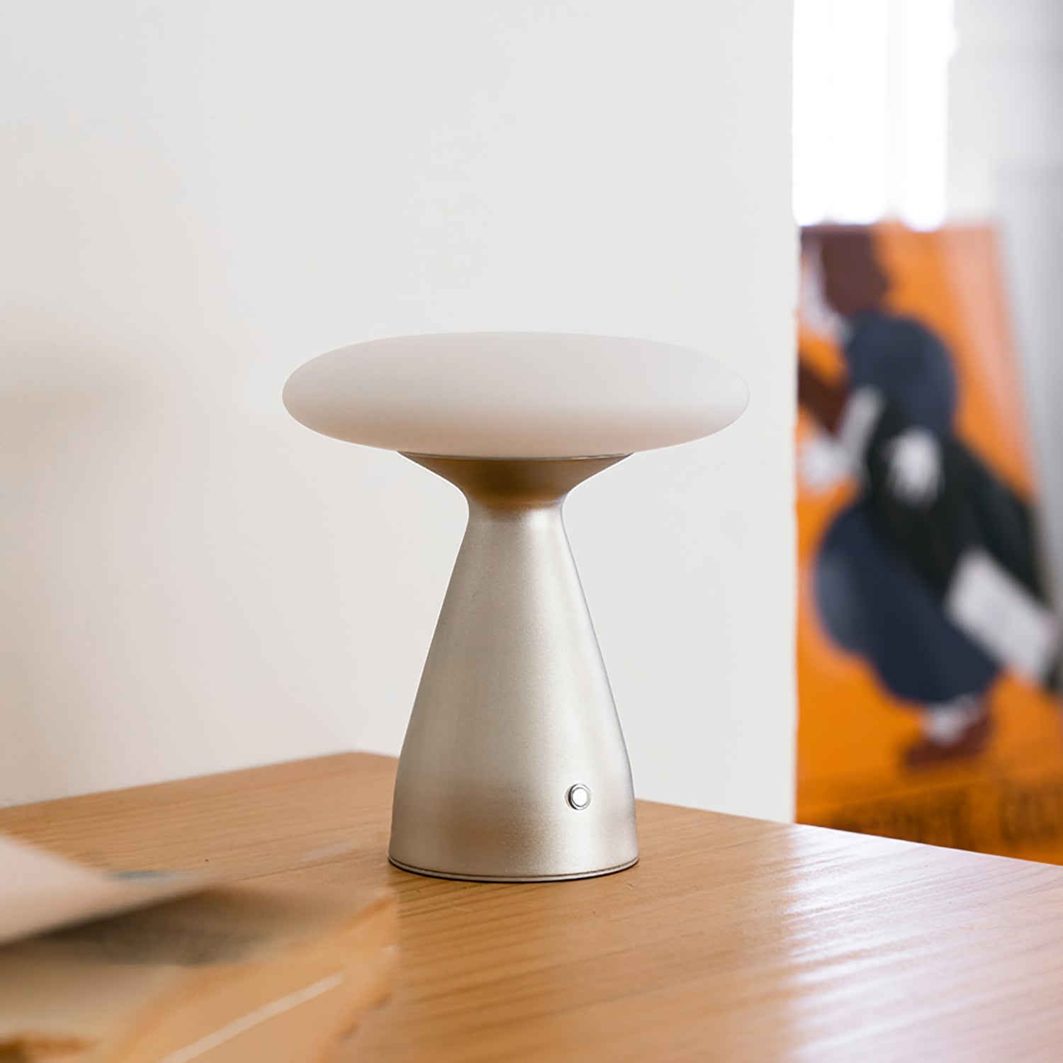 Modern Table Lamp with Glass Shade and Metal Base – 18cm Diameter 6