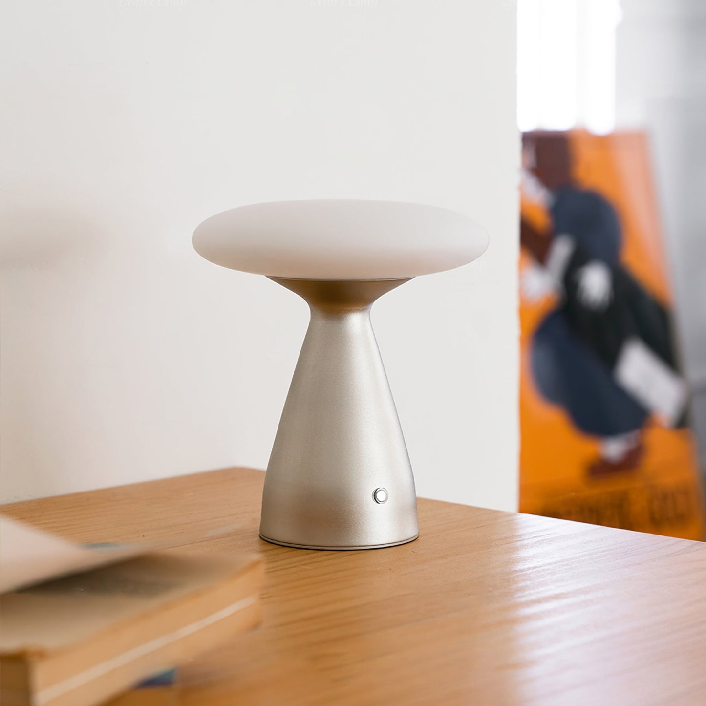 Modern Table Lamp with Glass Shade and Metal Base – 18cm Diameter 9