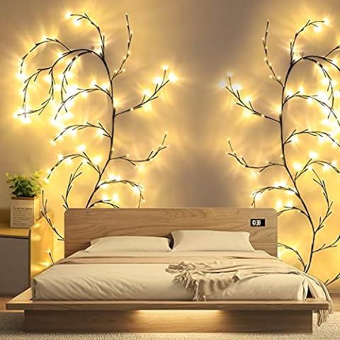 Warm White LED Grapevine Fairy Lights – 2.3m Outdoor String Lights with Remote Control 1