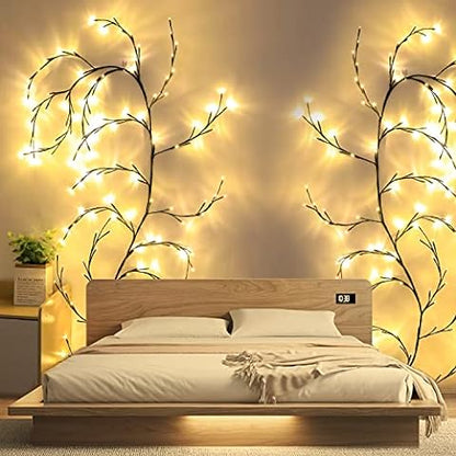 Warm White LED Grapevine Fairy Lights – 2.3m Outdoor String Lights with Remote Control 1