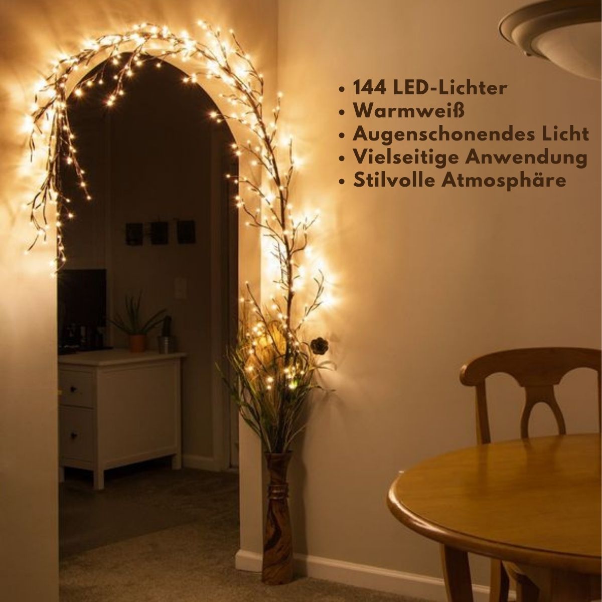 Warm White LED Grapevine Fairy Lights – 2.3m Outdoor String Lights with Remote Control 5