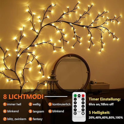 Warm White LED Grapevine Fairy Lights – 2.3m Outdoor String Lights with Remote Control 7
