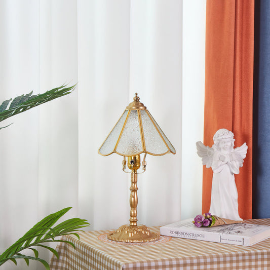 Vintage Tiffany-Style Table Lamp, 21cm Glass & Metal Desk or Bedside Lamp, Warm Glow Lighting 1
