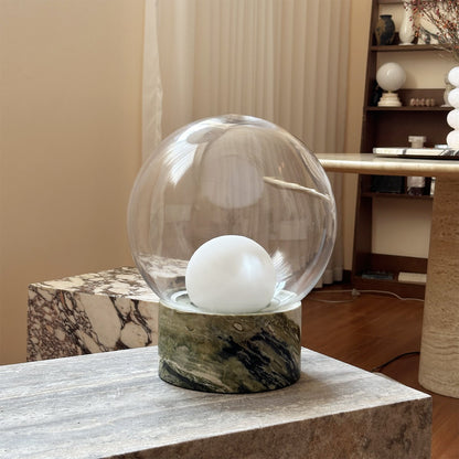 Lilly Table Lamp with Marble Base and Glass Globe – Modern Bedside or Desk Lamp 6