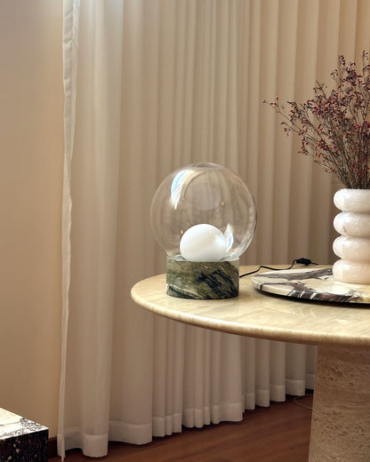 Lilly Table Lamp with Marble Base and Glass Globe – Modern Bedside or Desk Lamp 9