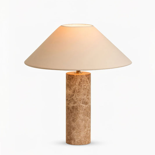 Elegant Marble Table Lamp with Fabric Shade – 32cm for Bedroom or Living Room 1