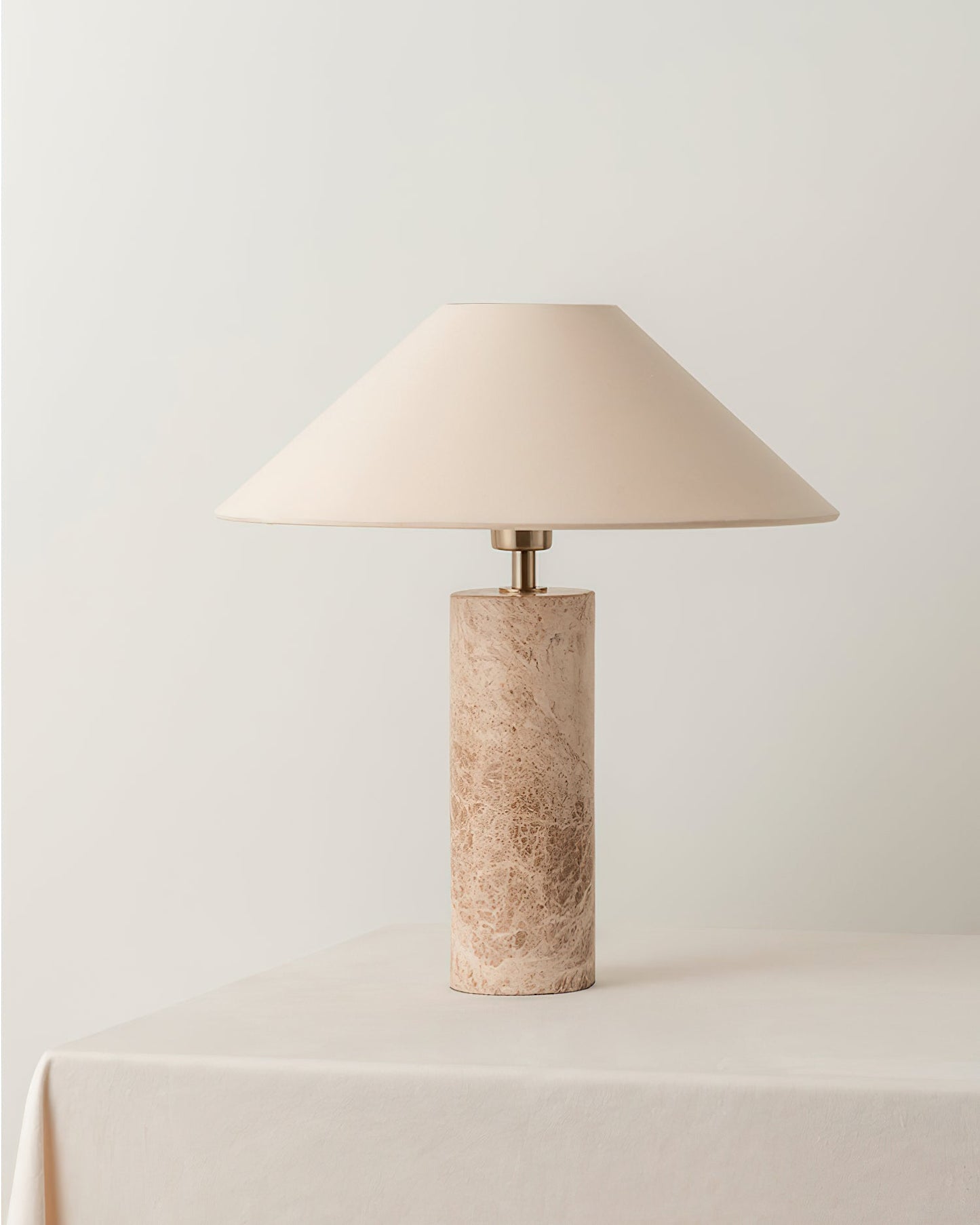 Elegant Marble Table Lamp with Fabric Shade – 32cm for Bedroom or Living Room 5