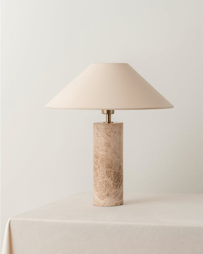 Elegant Marble Table Lamp with Fabric Shade – 32cm for Bedroom or Living Room 5