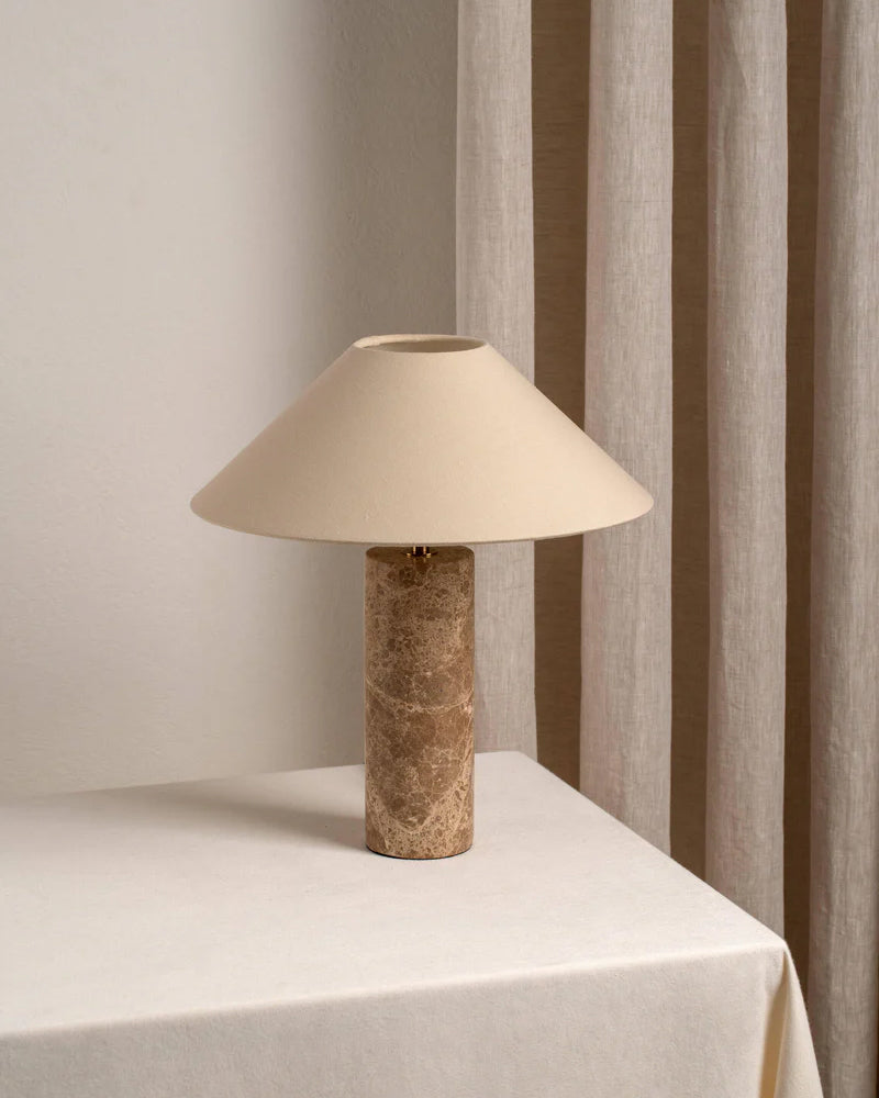 Elegant Marble Table Lamp with Fabric Shade – 32cm for Bedroom or Living Room 7