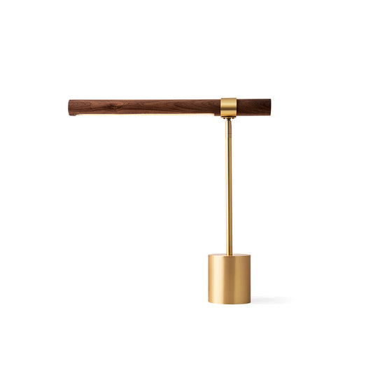 Elegant Adjustable Table Lamp for Living Room or Bedroom – Gold and Walnut Finish 1