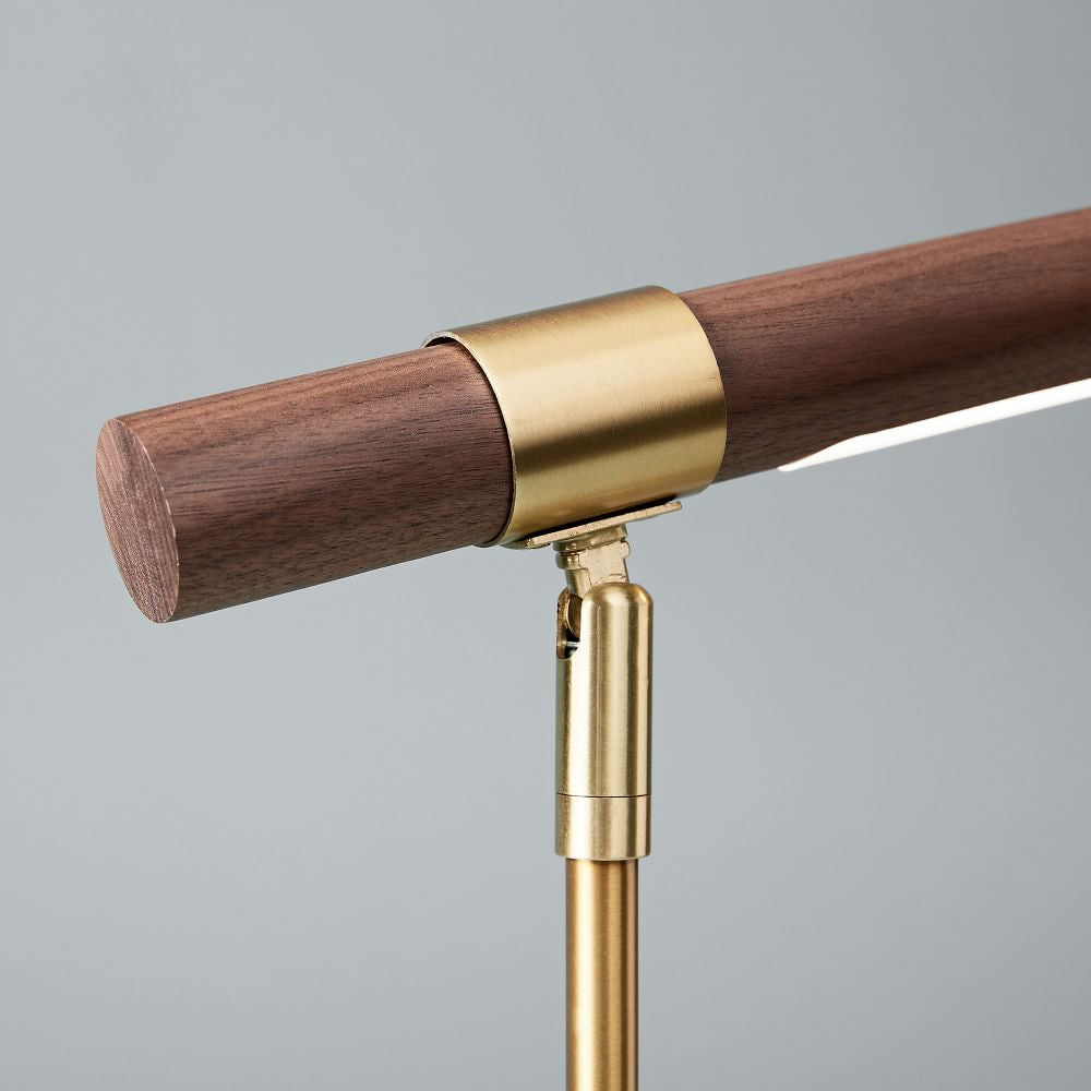 Elegant Adjustable Table Lamp for Living Room or Bedroom – Gold and Walnut Finish 6