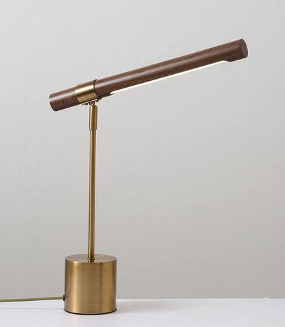 Elegant Adjustable Table Lamp for Living Room or Bedroom – Gold and Walnut Finish 7