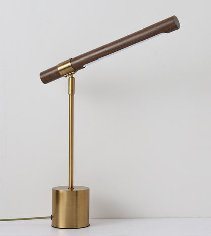 Elegant Adjustable Table Lamp for Living Room or Bedroom – Gold and Walnut Finish 8