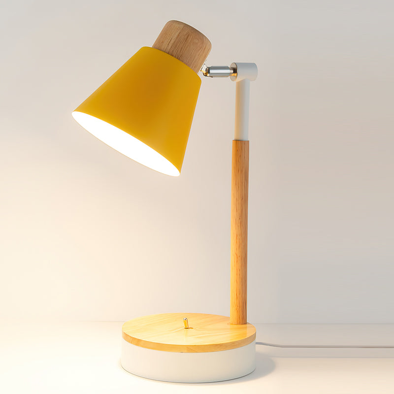 Modern Table Lamp with Wooden Base and Metal Shade – Minimalist Design for Desk or Bedside 11